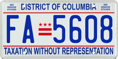 DC license plate FA5608