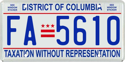 DC license plate FA5610