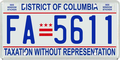 DC license plate FA5611