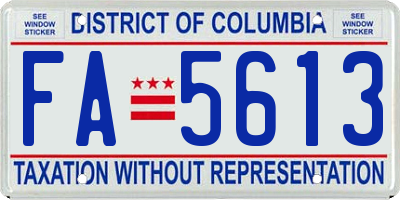 DC license plate FA5613