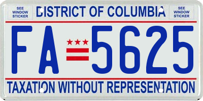 DC license plate FA5625