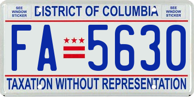 DC license plate FA5630