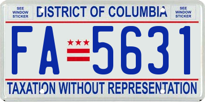 DC license plate FA5631