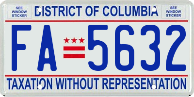 DC license plate FA5632