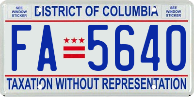 DC license plate FA5640