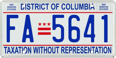 DC license plate FA5641