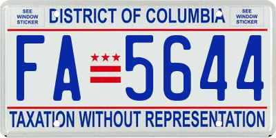 DC license plate FA5644