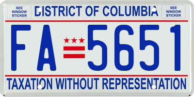 DC license plate FA5651