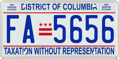 DC license plate FA5656