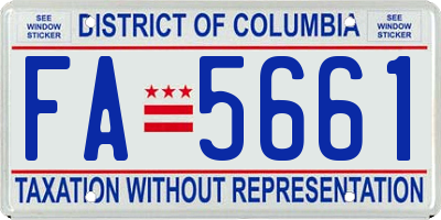 DC license plate FA5661