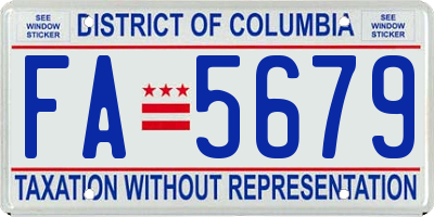 DC license plate FA5679