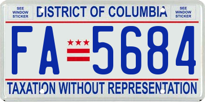 DC license plate FA5684