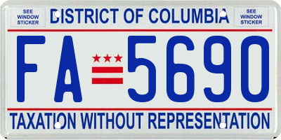 DC license plate FA5690