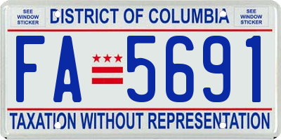 DC license plate FA5691