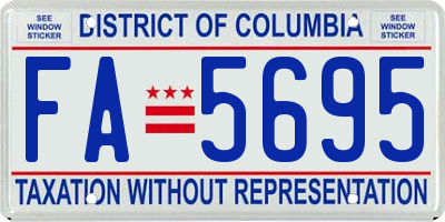 DC license plate FA5695