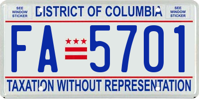 DC license plate FA5701