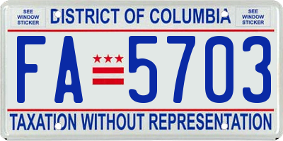 DC license plate FA5703