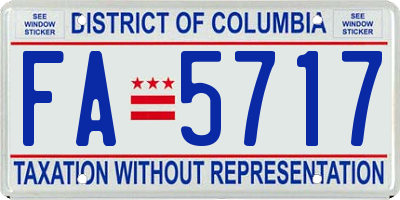 DC license plate FA5717