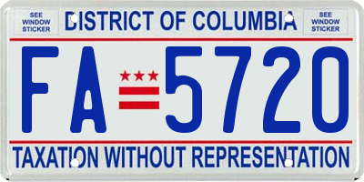 DC license plate FA5720