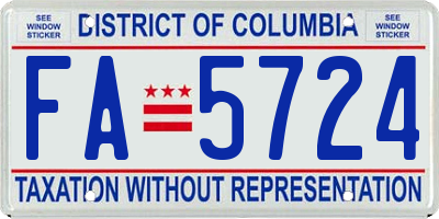 DC license plate FA5724