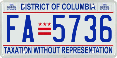 DC license plate FA5736