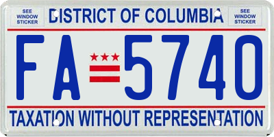 DC license plate FA5740