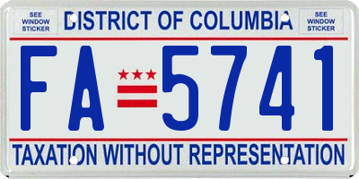 DC license plate FA5741