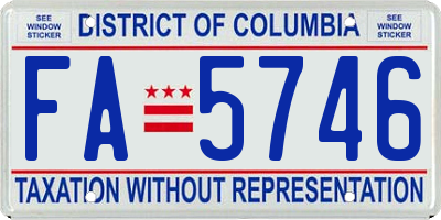 DC license plate FA5746