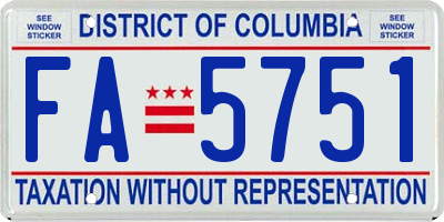 DC license plate FA5751