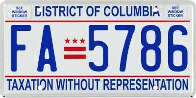 DC license plate FA5786