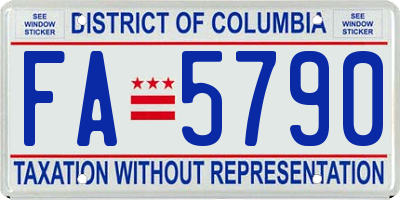 DC license plate FA5790