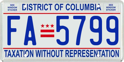 DC license plate FA5799