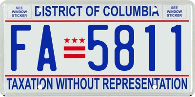 DC license plate FA5811