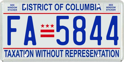 DC license plate FA5844