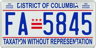 DC license plate FA5845