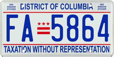 DC license plate FA5864