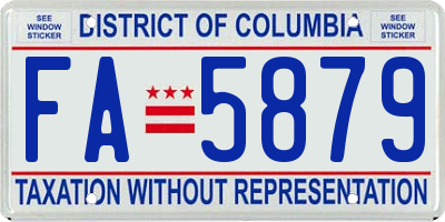 DC license plate FA5879