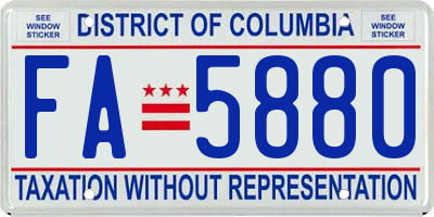 DC license plate FA5880