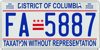 DC license plate FA5887