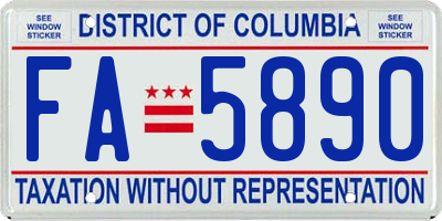 DC license plate FA5890