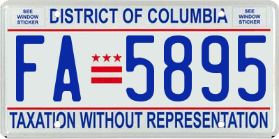 DC license plate FA5895