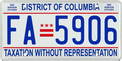 DC license plate FA5906