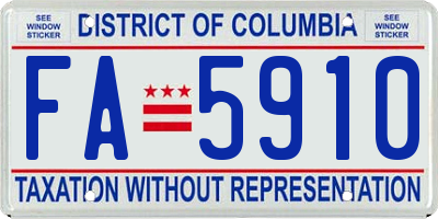 DC license plate FA5910