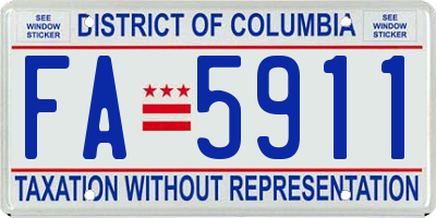 DC license plate FA5911