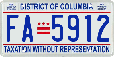 DC license plate FA5912