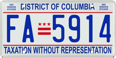 DC license plate FA5914