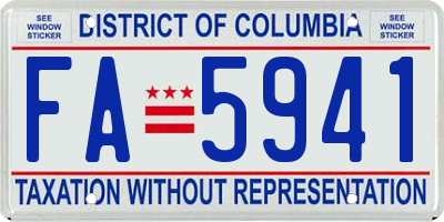 DC license plate FA5941