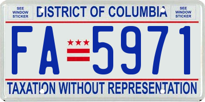 DC license plate FA5971