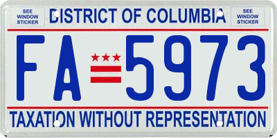 DC license plate FA5973