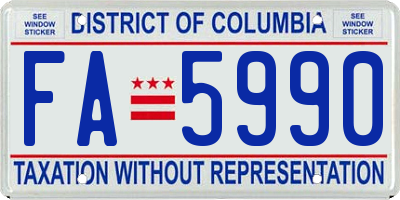 DC license plate FA5990